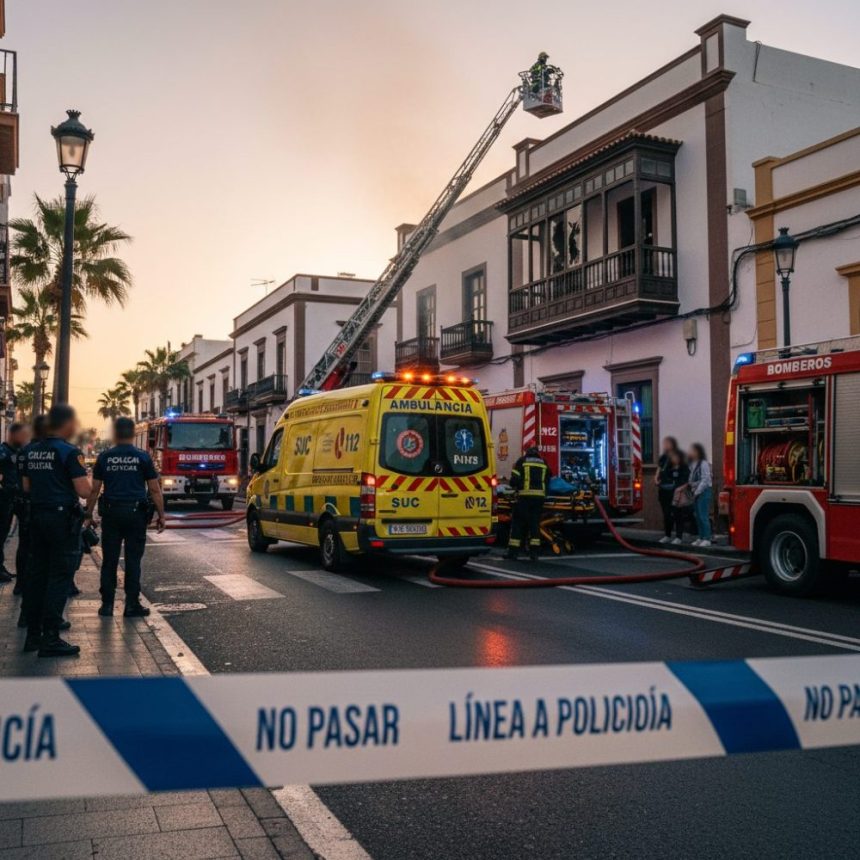 Incendio en un apartamento de Arrecife deja un hombre intoxicado trasladado a hospital 1 Incendio en un apartamento de Arrecife deja un hombre intoxicado trasladado a hospital