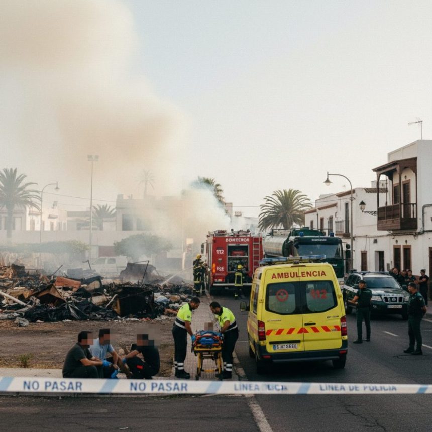 Incendio en un solar de Barlovento provoca intoxicaciones por inhalación de humo 1 Incendio en un solar de Barlovento provoca intoxicaciones por inhalación de humo